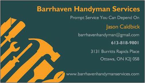 Barrhaven handyman services contact information