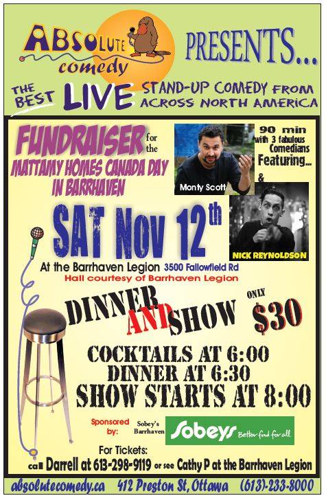 Barrhaven comedy show and dinner